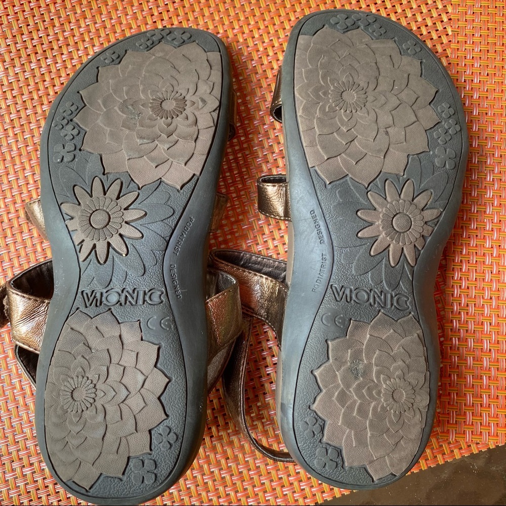 Vionic Bronze "Cathy" Adjustable Strap Sandals - image 6